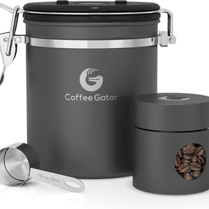 Premium Stainless Steel Coffee Container 16oz - CO2 Release Valve & Date Wheel - About Brew