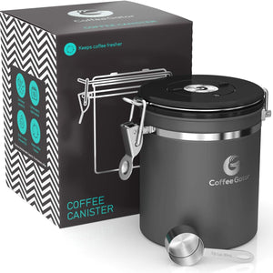 Premium Stainless Steel Coffee Container 16oz - CO2 Release Valve & Date Wheel - About Brew
