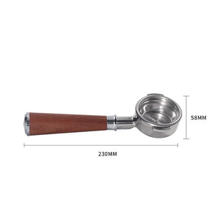 Premium 58mm E61 Portafilter for Espresso Machines - Stainless Steel with Wooden Handle & Multiple Set Variations - About Brew