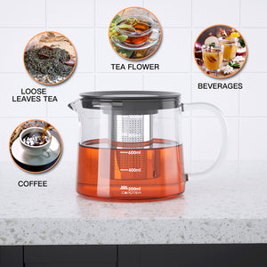 Premium Borosilicate Glass Coffee Pot with Stainless Steel Infuser - Versatile & Durable - About Brew