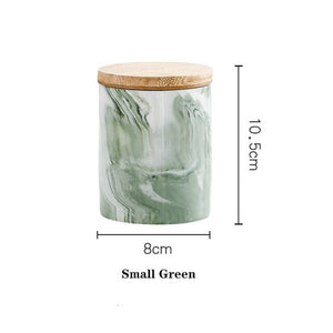 Elegant Marble Coffee Storage Container with Wooden Lid - Available in Two Four Colors - About Brew
