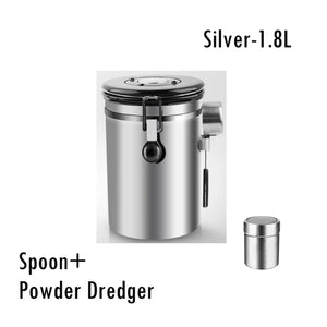 Stainless Steel Coffee Storage Container with Date Tracker & Airtight Lid - Available in Two Colors & Sizes - About Brew