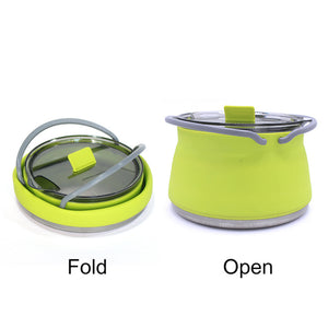 Compact Folding Silicone Kettle for Outdoors - High Temp Resistance & Portable Design for Camping - About Brew