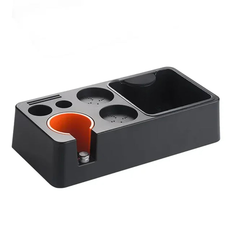 Universal Tabletop Coffee Accessories Holder - Fits 51/53/58mm Portafilters, Distributors, & Tampers - About Brew