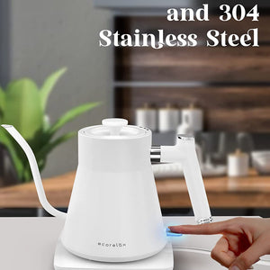 Premium Stainless Steel Electric Kettle 27oz - Rapid Heating and Boil-Dry Protection - About Brew