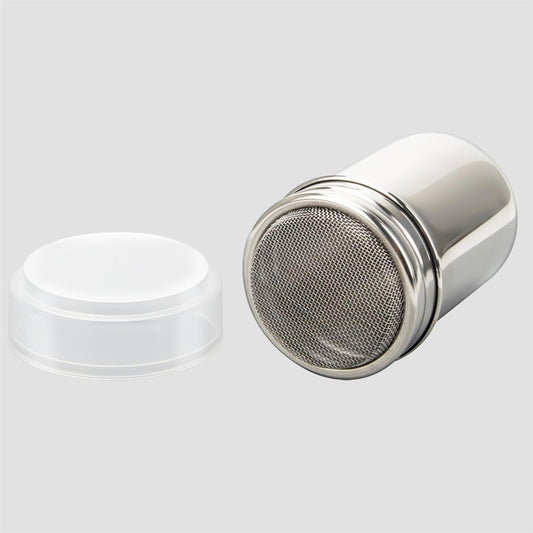 Stainless Steel Chocolate Dust Shaker with Lid - Perfect for Coffee, Desserts, and Spices - About Brew